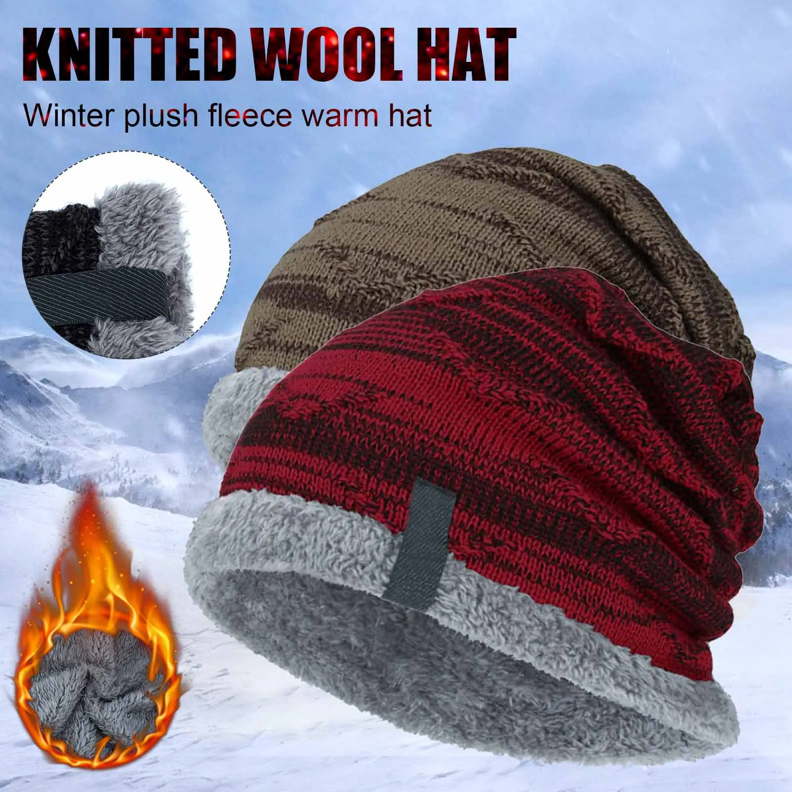 2020 Winter Hats For Men Outdoor Fashion Beanies Warm Hats For Men Women Warm Soft Knitting Hats Unisex Caps Bonnet Femme