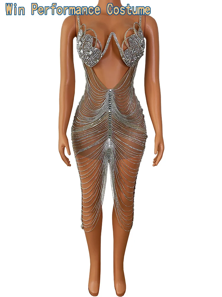 Handmade Top Luxury Leotard Crystal Bodysuit Harness Body Sexy Lingerie  Chain Women Banquet Rhinestone Body Chain Bikini Dress - AliExpress  200000532