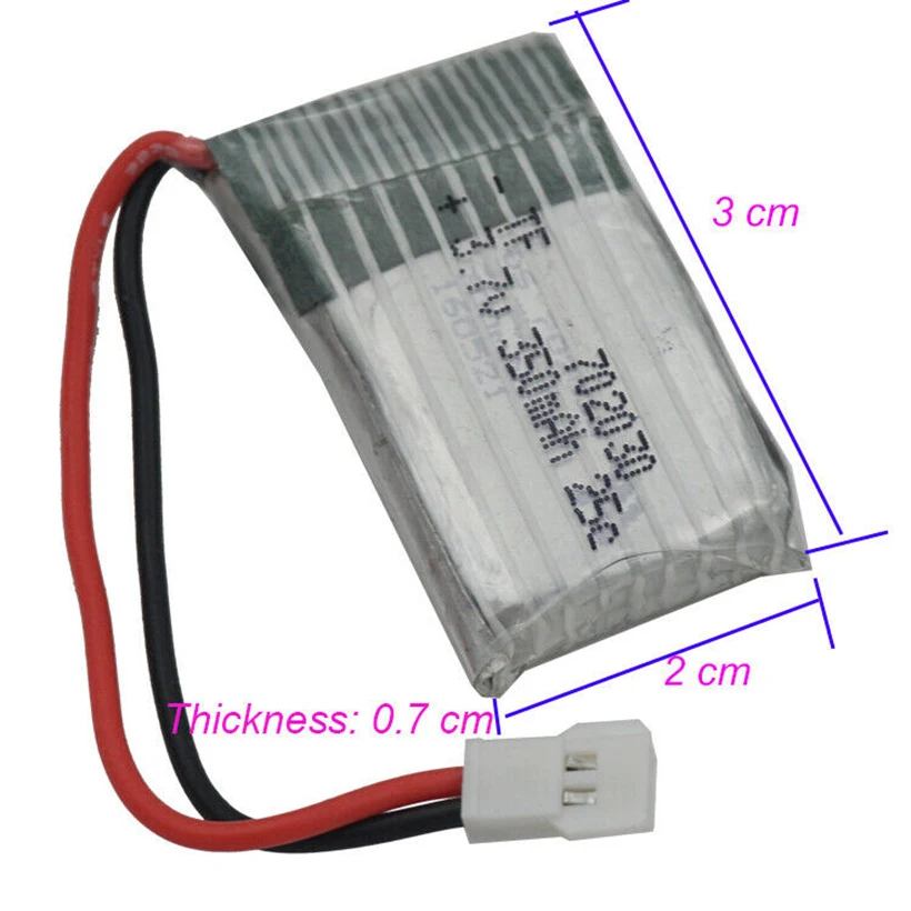 XINJ 2pcs 3.7V 350 mAh 25C Lipo Polymer Li Battery 702030 XH254 Plug For DFD F182 F183 H8C RC Drone Mini Quadcopter & Helicopter