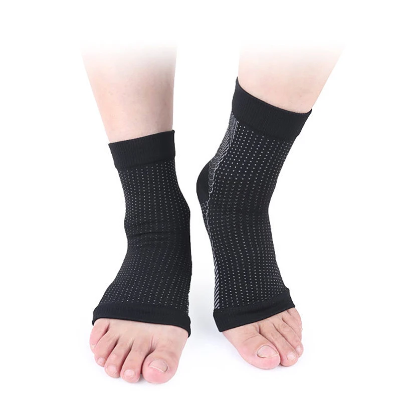 Anti fatigue Sports Ankle Support Yoga Pressure Socks Pain Relief Foot Sleeve Stretch Compression Breatheable Black Brace Socks