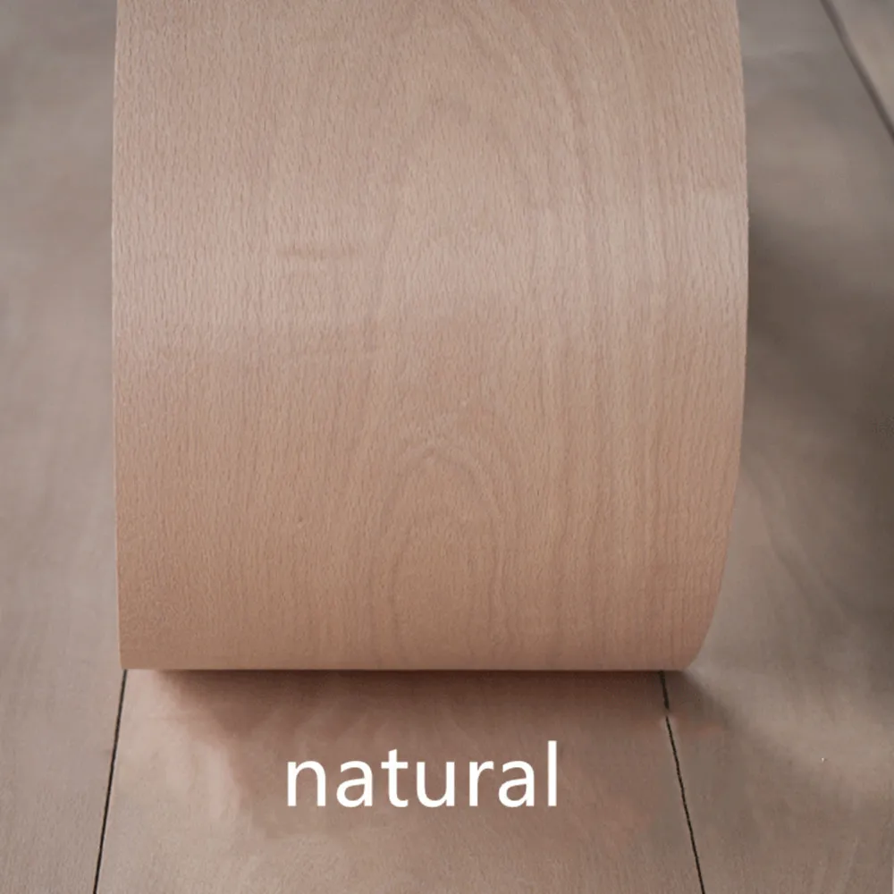 Natural Steamed Beech Wood Veneer 2 Pieces about 15cm x 250cm 0.4mm Thick C/C for DIY Furniture Woodworking Home Decor