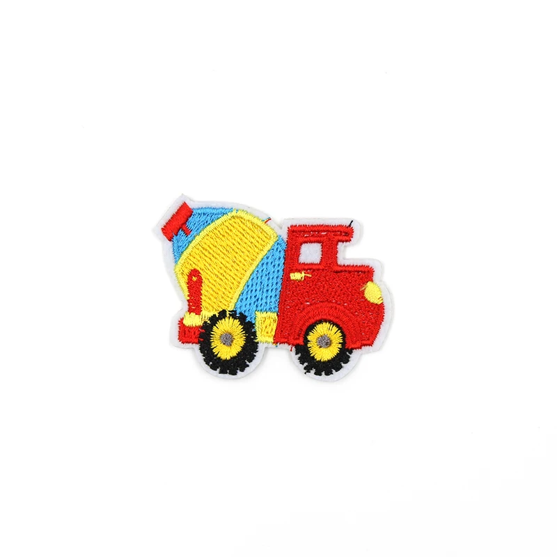 10pcs Cartoon Truck Patches Iron On Sew On Embroidery Transportation Stickers DIY Badge Fabric Appliques For Coats Jeans Bags