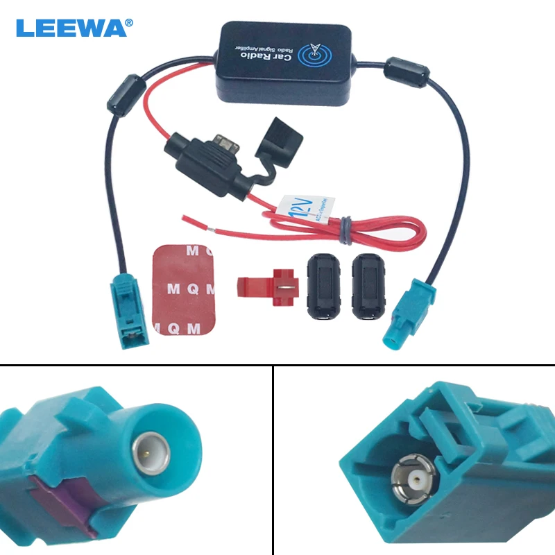 LEEWA 5set 12V Car Radio Aerial Antenna Signal Booster Amplifier For Car With FAKRA II Connector  #CA1051