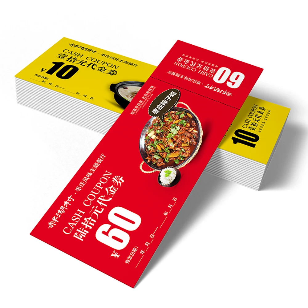 Fine Printing Coupon Card Customizing Promotion Ads Card