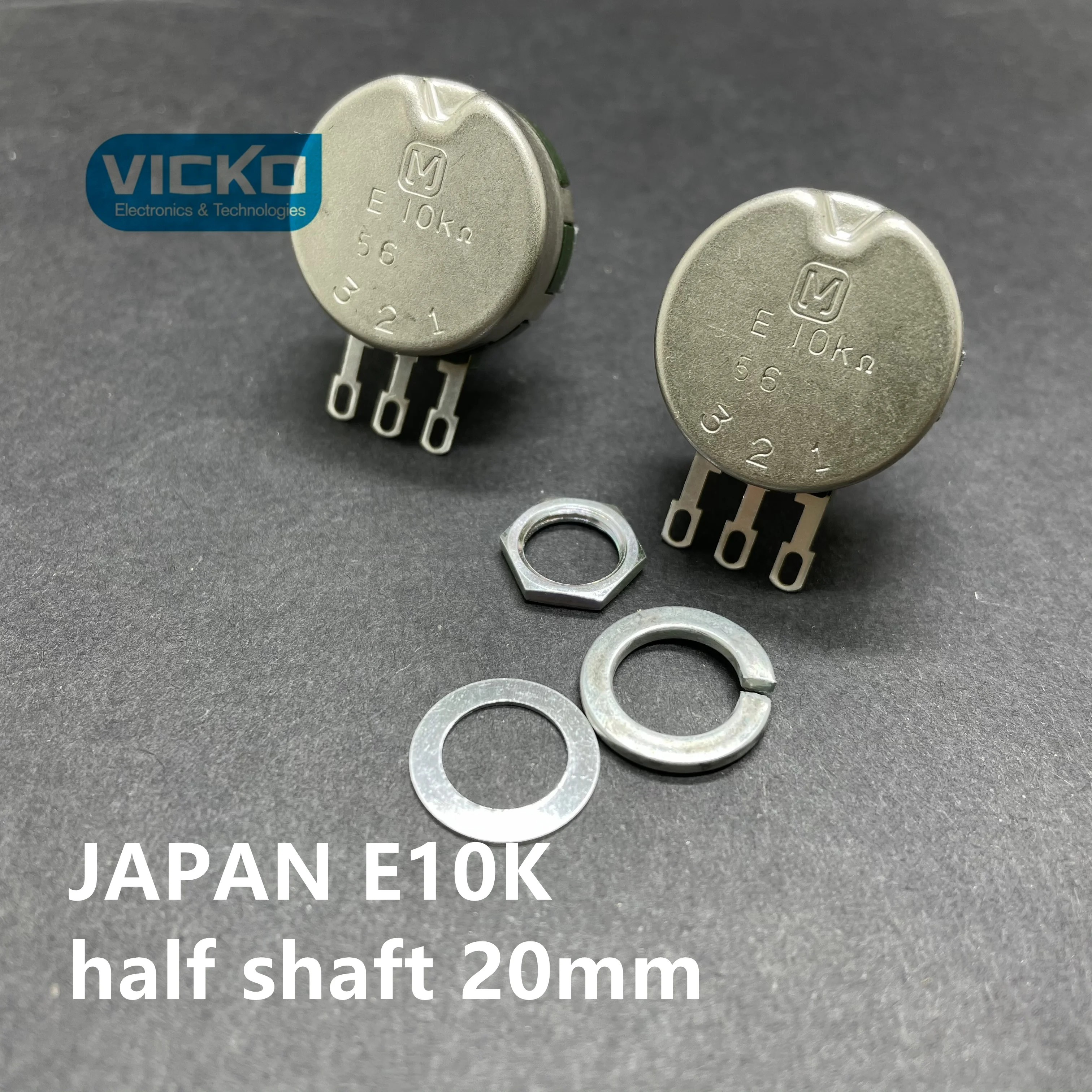 [VK] 20pcs/lot Japan E10K potentiometer 10K game potentiometer half handle shaft 20MM switch