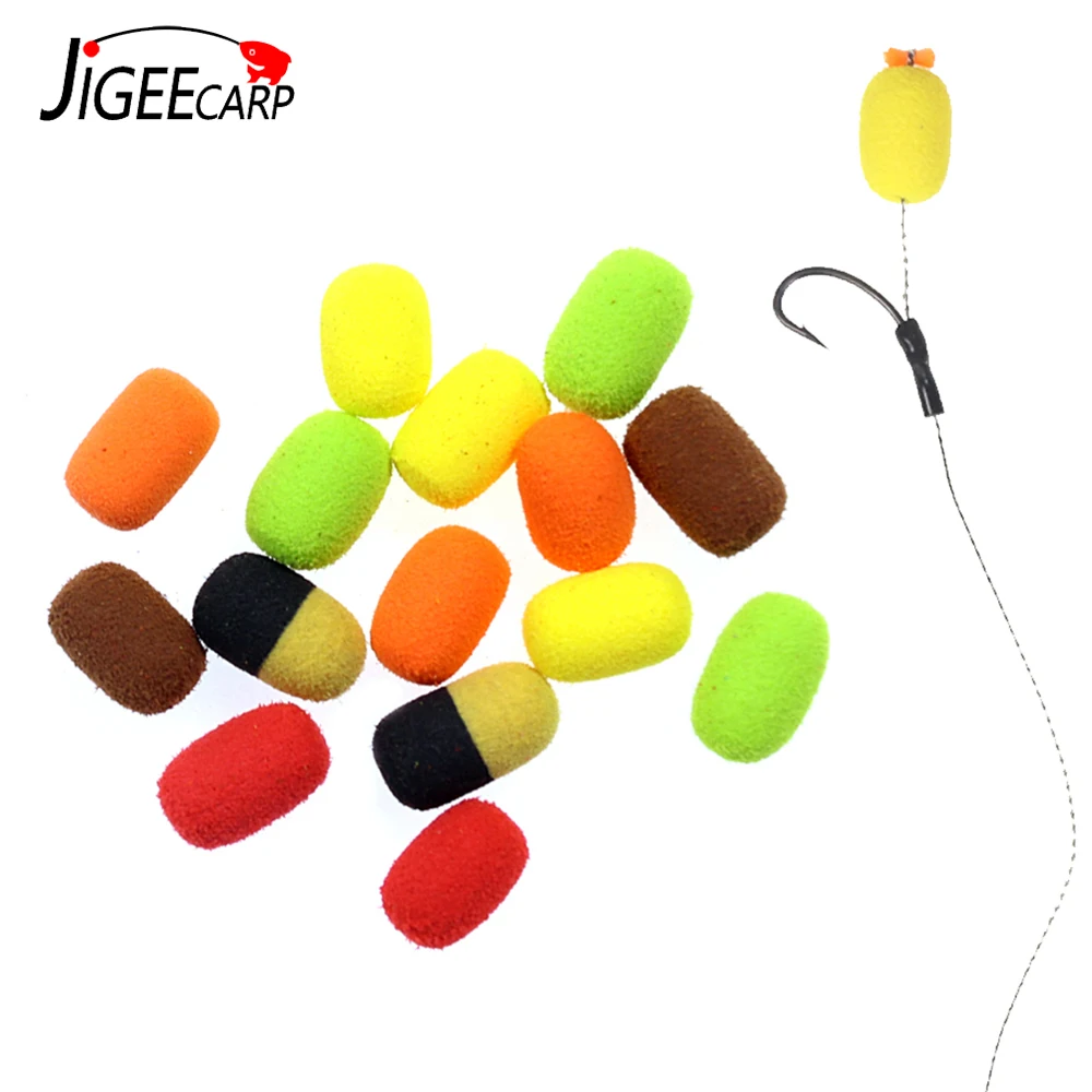 

JIGEECAR 100pcs Carp Fishing Bait Foam Pop Up Carp Boilies Hair Rig Hookbait Method Feeder Carp Fishing Artificial Corn