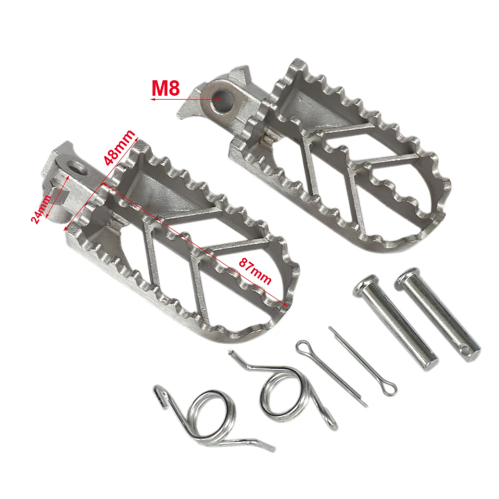 Stainless Steel Motorcycle Footpegs Foot Pegs Rest For Pit Dirt Motor Bike Pitster Pro XR50 CRF50 CRF70 SSR Thumpstar Motocross