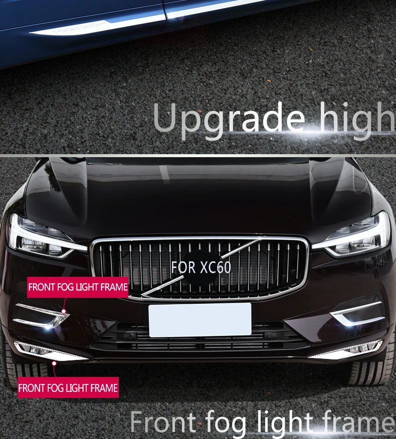 Chrom-Dekoration für Volvo XC60 2018-2026, dekorativer Glanzstreifen für die hintere Stoßstange, Edelstahl-Kofferraum-Zierleiste, Zubehör. – Detail 3