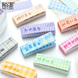 50pcs/1lot kawaii Stationery Sticker Plaid Story Series junk journal Decorative Scrapbooking DIY Craft stickers