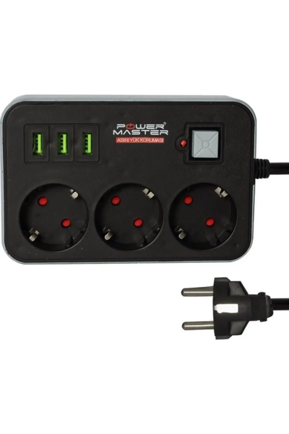 3-1.8 Meter Current Protected Sockets With 3 Usb Inputs