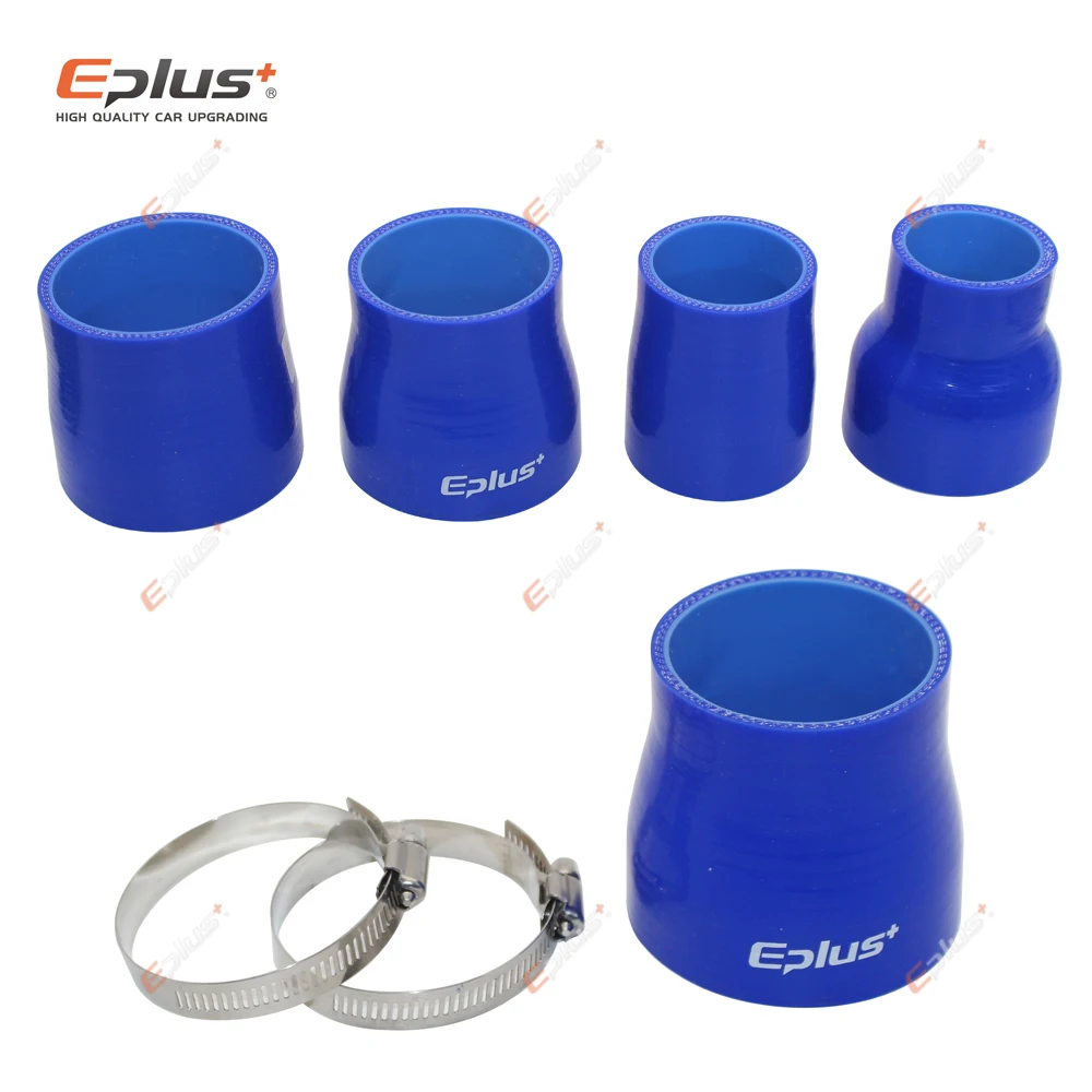 EPLUS Universal Silicone Tubing Hose Straight Big To Small Connector Car Intercooler Turbo Intake Pipe Coupler Blue Multi Size