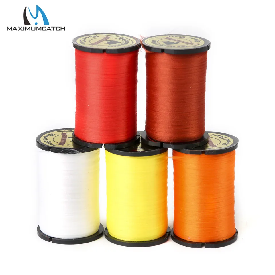 Maximumcatch 8pc/lot Lightly Waxed 6/0 Fly Tying Thread 120D Polyester Filaments Thread Fly Tying Materials