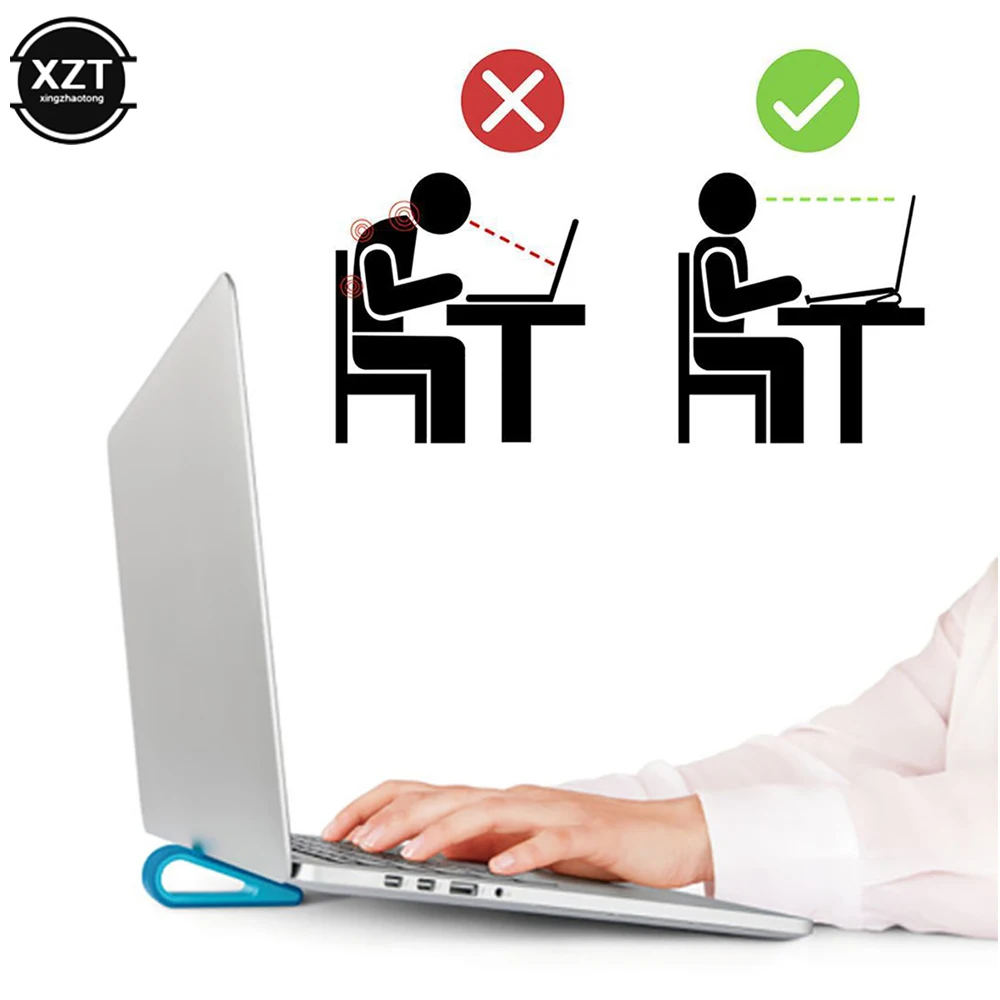 1/2 ชิ้นแบบพกพาขาตั้งแล็ปท็อปปรับ Cooling Bracket คอมพิวเตอร์เดสก์ท็อปเพิ่มชั้นวาง Cooler ฐาน Pad วงเล็บพลาสติก