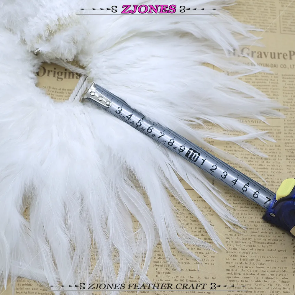 White Coque Feather Rooster Feather Saddle Hackle Feather Strung 6-8\