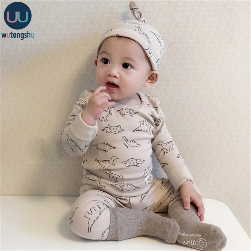 Newborn Baby Girl Clothes Set Cartoon Dinosaur Long Sleeve T-shirt+ Rompers +Casual Pants+ Leggings Infant Clothing Outfits