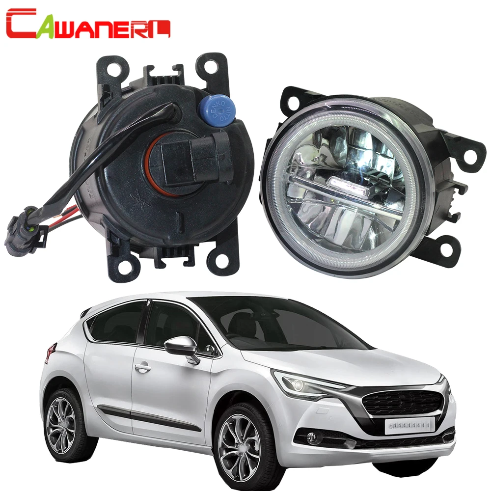 

Cawanerl Car Accessories 4000LM LED Lamp Front Fog Light + Angel Eye Daytime Running Light DRL H11 12V For Citroen DS4 2011-2014