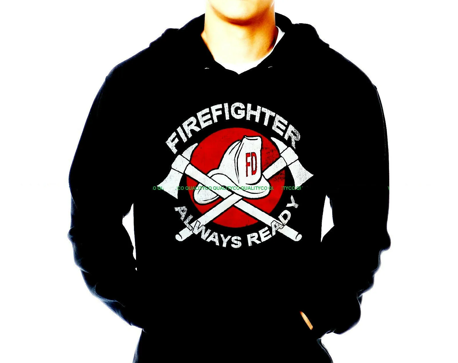 

NEW Men's FIREFIGHTER ALWAYS READY Hoodie Sweatshirt Fire Fighter EMS