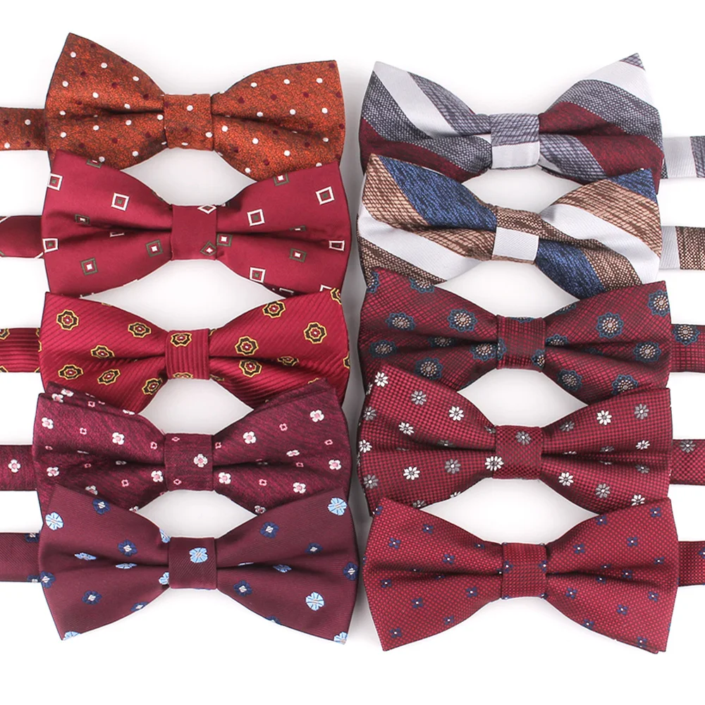 

Wedding Bowtie Red Woven Bow tie For Women Men Butterfly Ladies Bow knot Adult Striped Bow Ties Cravats Groomsmen Bowties