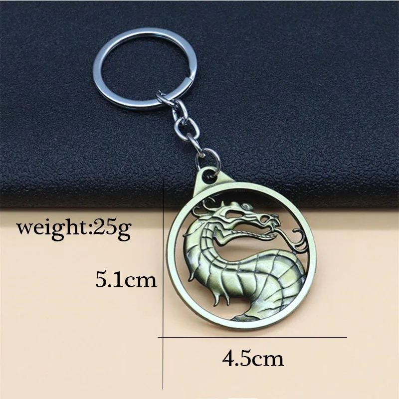 Mortal Kombat Keychain Game Trinket Key Rings Dragon Pendant Keyfob