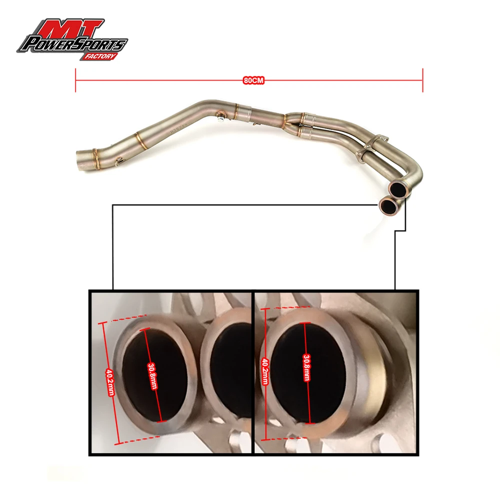 Slip-On For YAMAHA R25 Motorcycle Exhaust Decat Cut-Catalyst Middle Link Pipe Escape Elbow Down Pipe Link Pipes Accessories