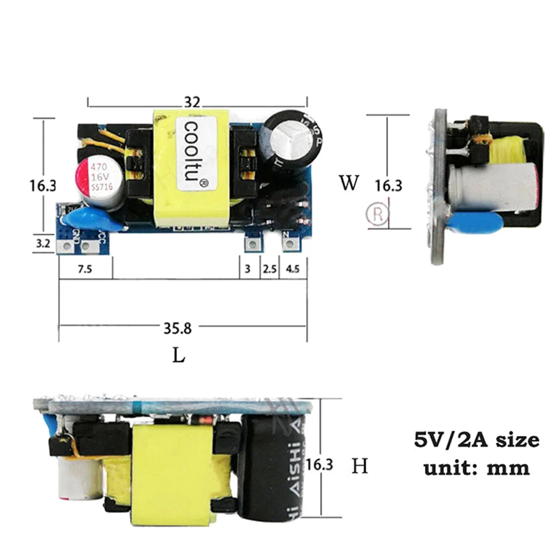 1PC AC 110V 220V 230V To 5V 12V 24V Switching Converter AC-DC Converter Power Supply Module