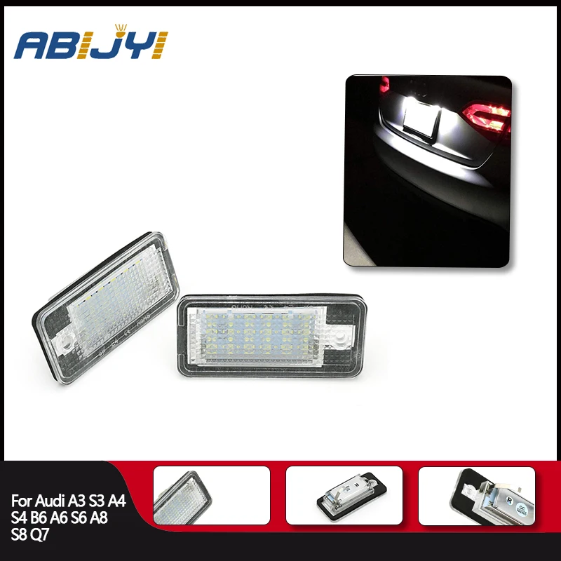 Car LED License Plate Light For Audi A3 S3 8P 3 Door Hatchback 5 Door Sportback Cabriolet 2004-2009 Accessories