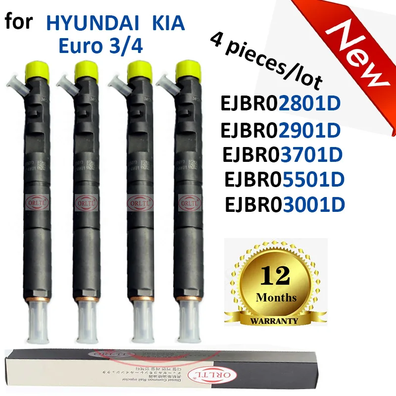 

4PC/lot Diesel Common Rail Injector EJBR02801D EJBR02901D EJBR03701D 33801-4X810 EJBR05501D EJBR03001D For HYUNDAI KIA Euro 3/4