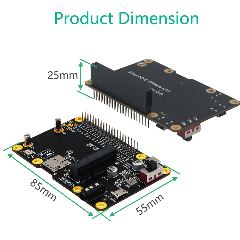 NEW 3G 4G LTE Base HAT Mini PCIE Network Adapter for Raspberry Asus Tinker Board Samsung ARTIK Rock64 Media Liber Computer Board