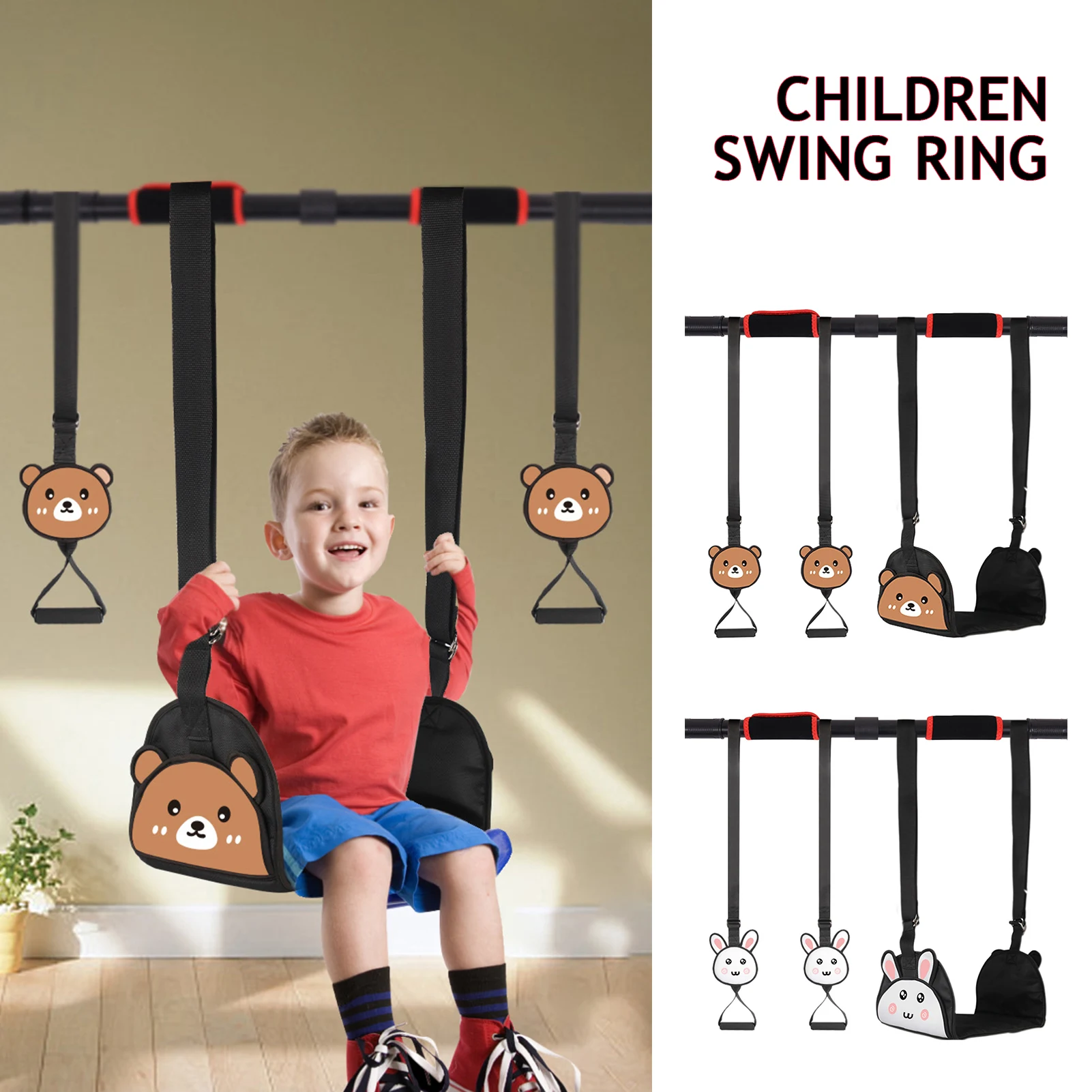 Kids Gymnastic Rings Swing Bar Ring Pull-Up Fitness Gym Playground Outdoor Indoor Children Kid Toy Flying Gym Swing