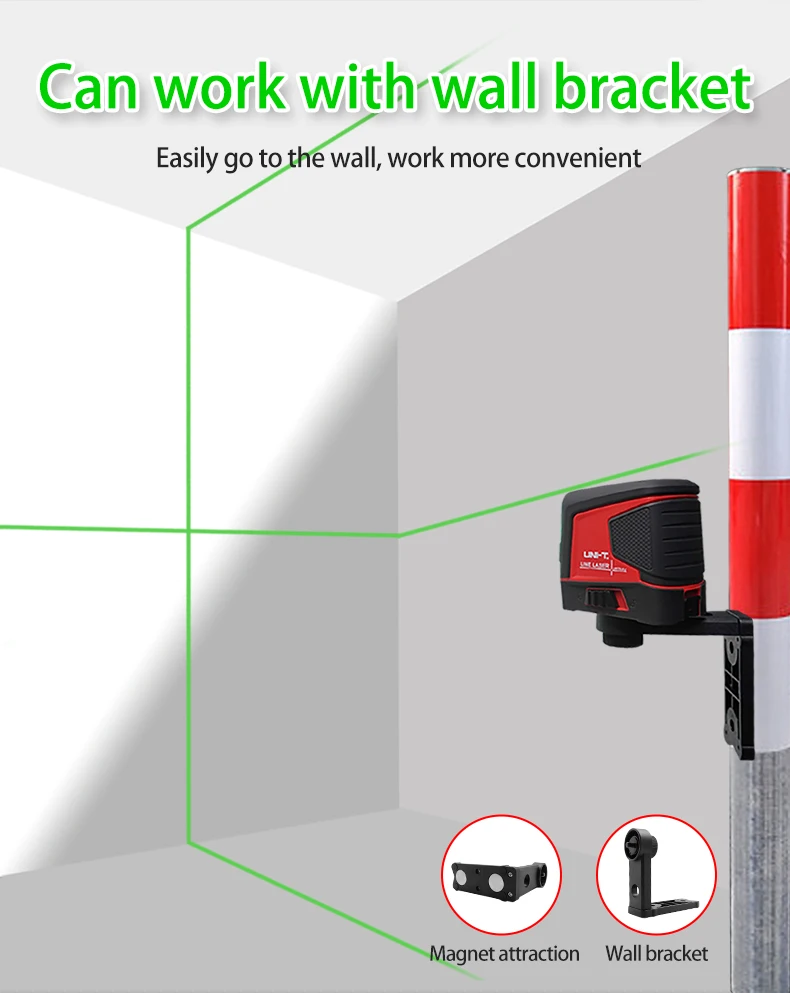 UNI-T LM570LD-II Self-Leveling Laser Level 2 Line Green Laser Leveler Vertical Horizontal Cross Line Construction Measuring Tool