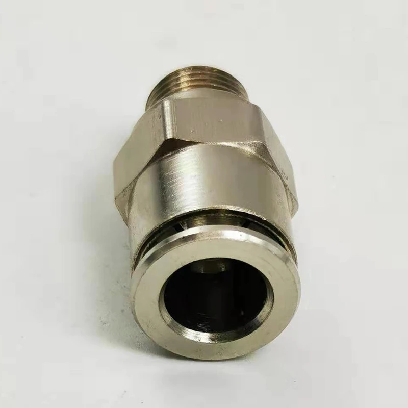 Brass Nickel-Plated Quick-Connect Pipe Metal Straight Thread Connector PC4/6/8-M5/01/02/03