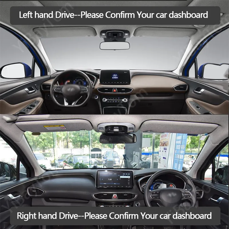 Anti-scratched water-proof Durable Excellent PU Leather Dashboard Anit-slip Anti-UV Cover mat For Hyundai Santa Fe 2019 2020 TM