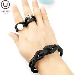 UKEBAY New Cuff Bracelets Designer Luxury Jewelry For Women Charm Bracelet Handmade Rubber Bangles Indian Bangles Bohemia Style