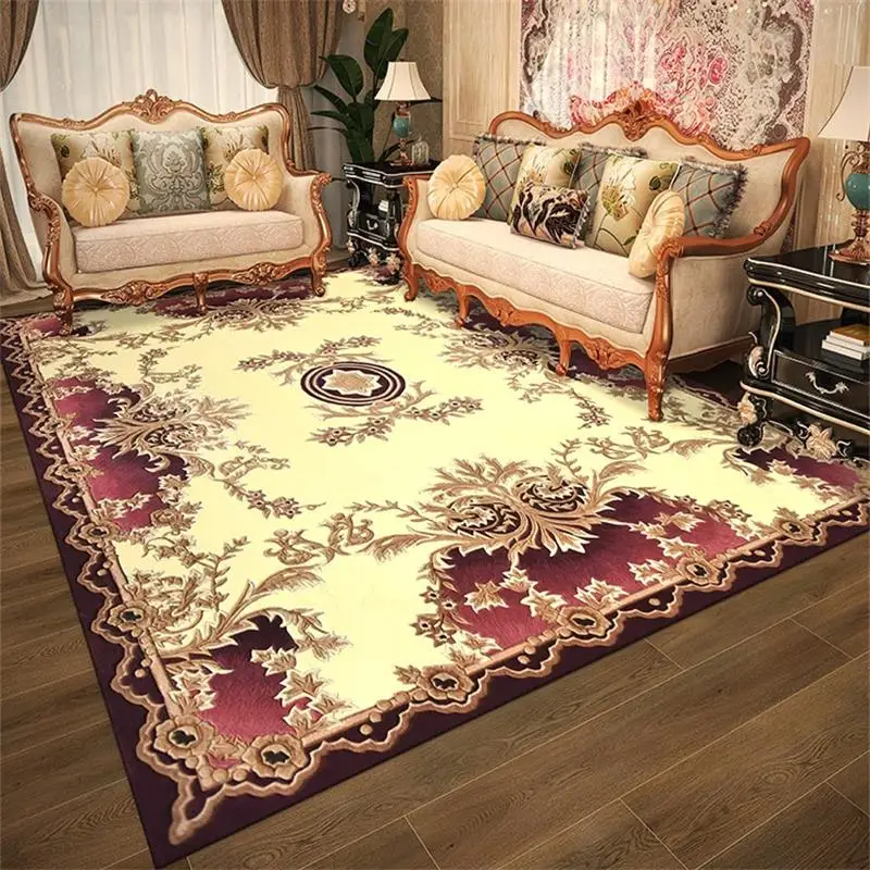 

Vintage Palace Wool Carpets For Living Room Handmade Thicken Rugs For Bedroom Home Decoration Floor Mat Sofa Coffee Table Carpet