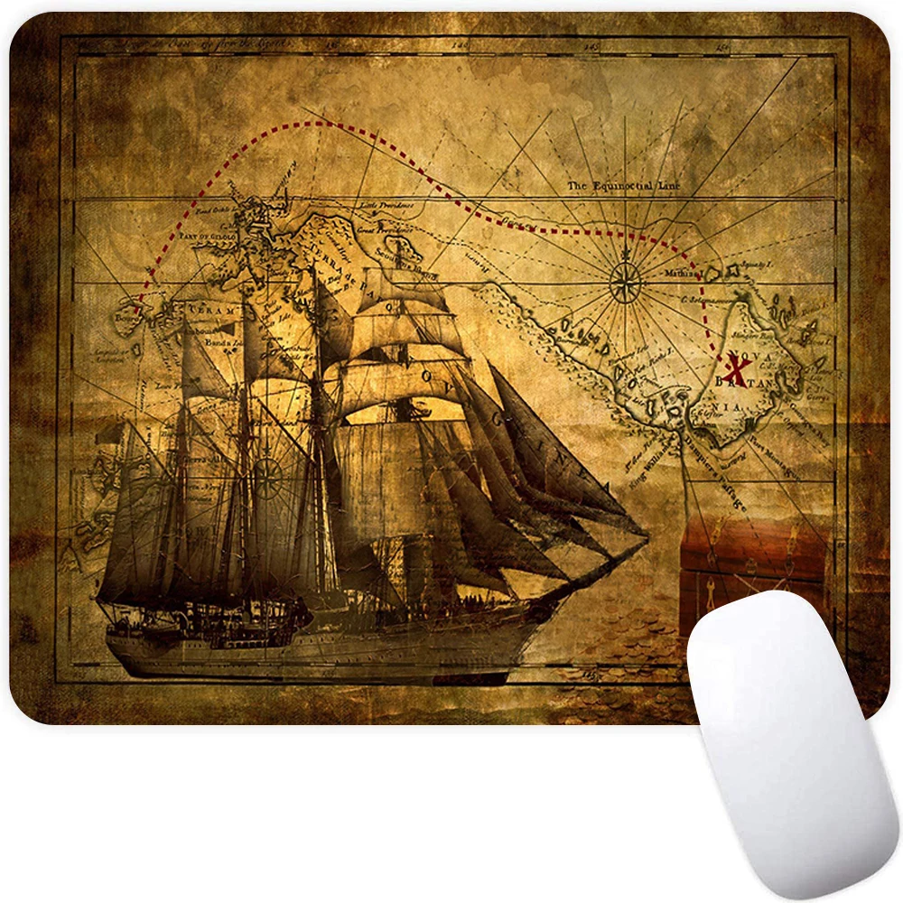 Small Gaming Mouse Pad Computer Mousepad PC Gamer Mouse Mat Laptop Mausepad Skull Pirate Ship Mouse Carpet Keyboard Mat Desk Pad