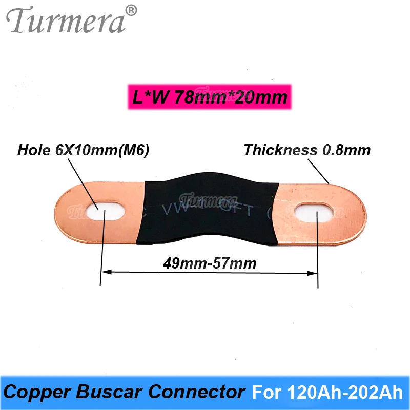 Turmera ทองแดง BusBars สำหรับ3.2V Lifepo4แบตเตอรี่120Ah 202Ah ประกอบสำหรับ36V E-Bike และอย่างต่อเนื่องแหล่งจ่ายไฟ12V