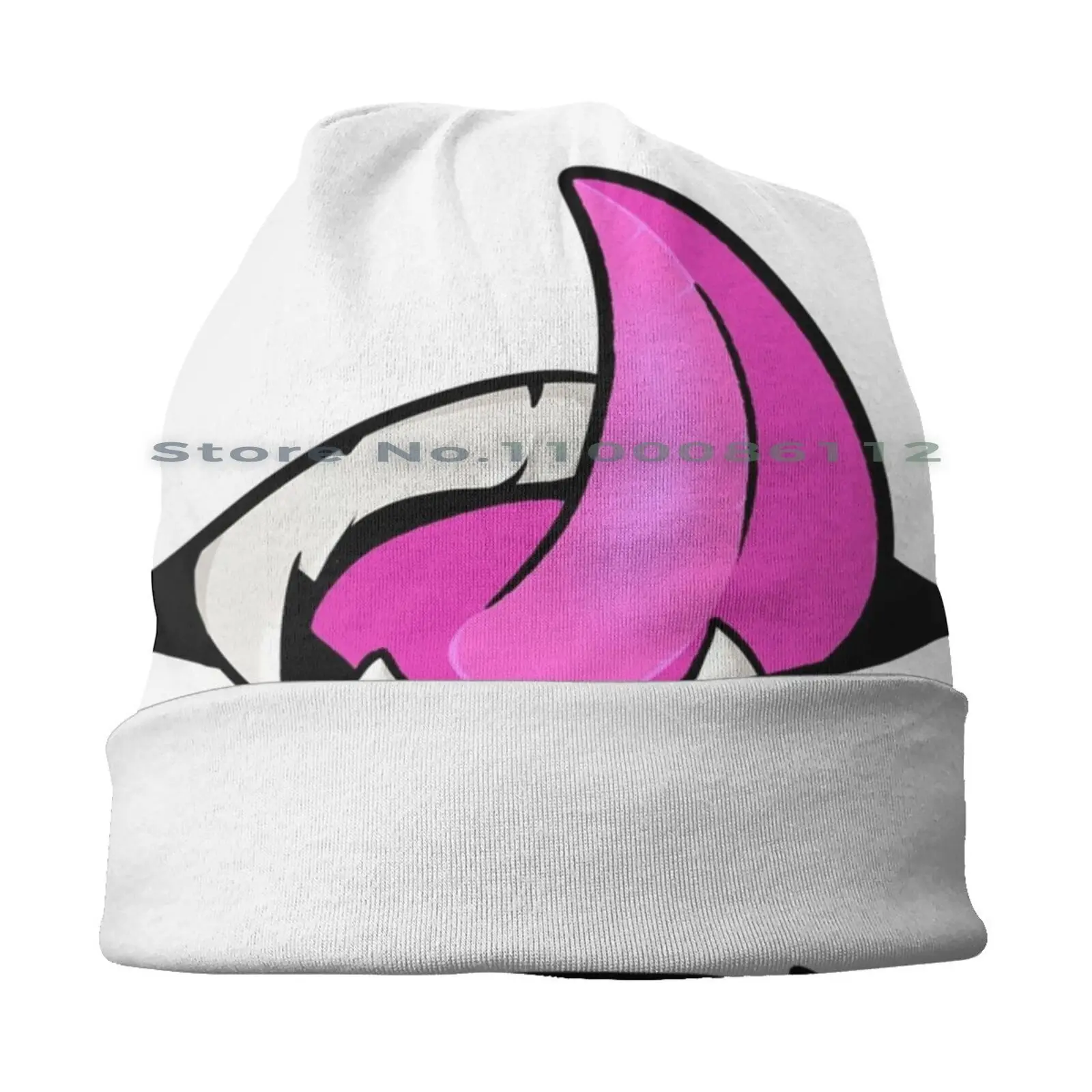 Pink Tongue Beanies Knit Hat Pink Tongue Anime Hentai Fangs Demon Brimless Knitted Hat Skullcap Gift Casual Creative