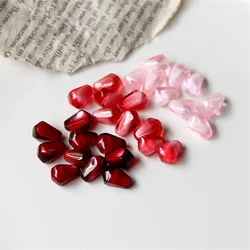New style 50pcs/lot 8*12mm color print cartoon Pomegranate seeds shape resin beads without holes diy jewelry accessory