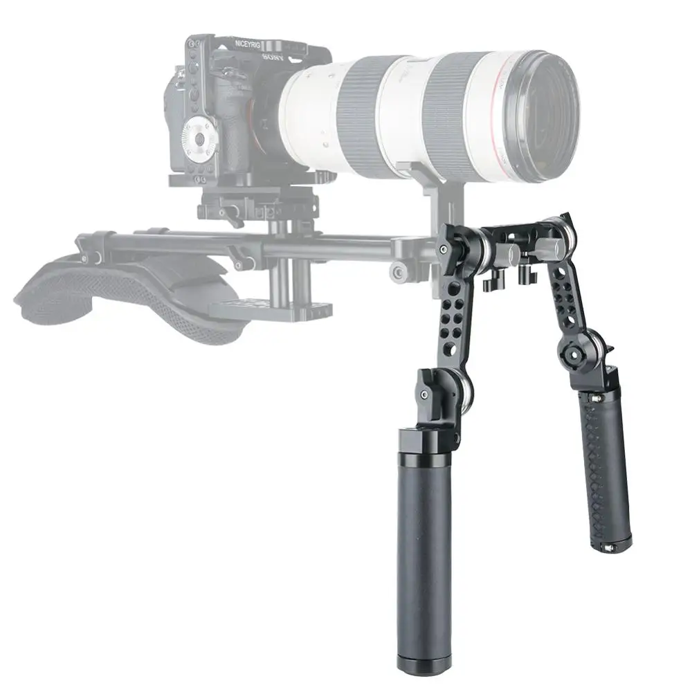 NICEYRIG Shoulder Rig 15mm Rod Extend ARRI Rossette Hand Grip Shoulder Support DSLR Camera Video Shooting Photography Stabilizer