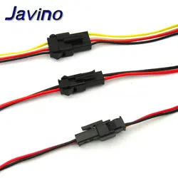 5Pairs 15cm Long JST SM 2Pins Plug Male to Female Wire Connector 3pin 4pin KIT DIY 22AWG