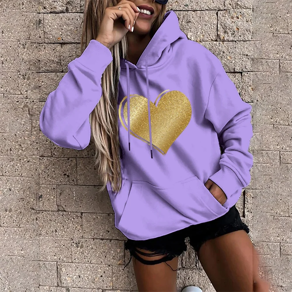 Fashion Hoodie Sweatshirt 2021 Fall New Womens Casual Hooded Pullover Sweater Hoodie Poly-cotton Sweater Long Sleeve Clothes