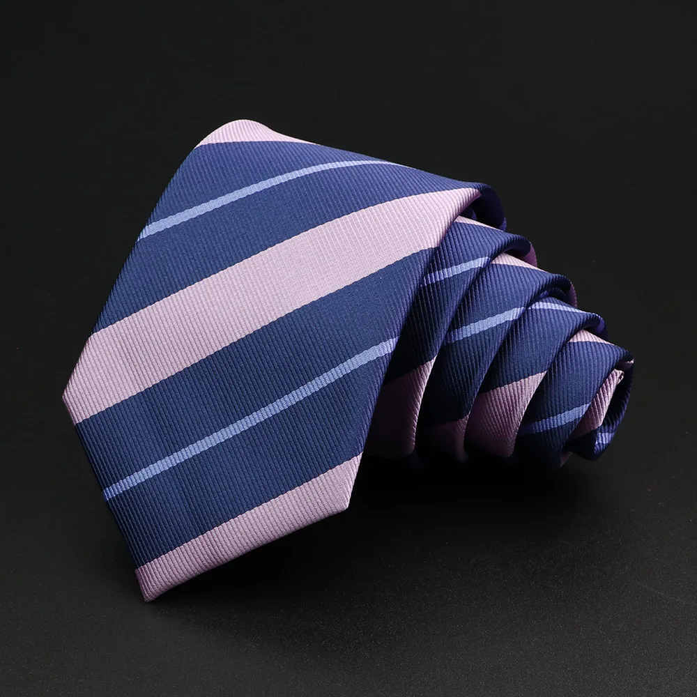 New Men\'s Tie Classic Stripe 7cm Jacquard Red Blue Green Necktie Daily Wear Cravat Wedding Party Dress Accessories Gift For Man