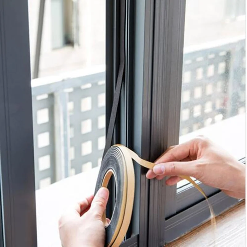 4M Flexible Single Sided Adhesive Flame Retardant Rubber Sponge Rubber Strip Tape For Duct Window Door Seal Strip