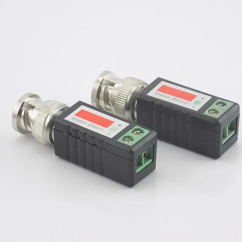1ペアのbncオス同軸Cat5 cctvツイストペアのbncパッシブビデオバラントランシーバutpケーブルカメラ同軸アダプタcctvカメラL19