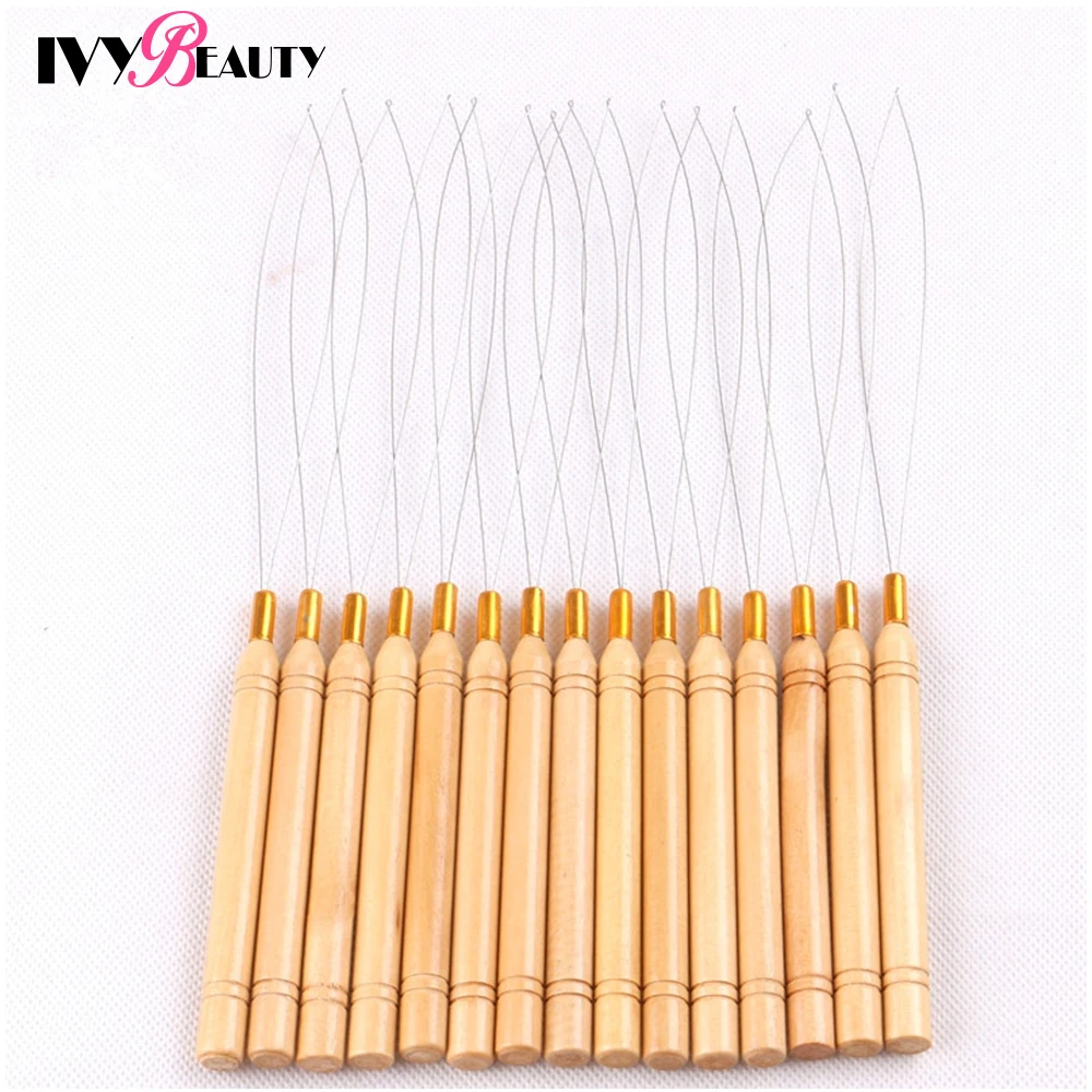 5Pcs Hair Extensions Loop Naald Threader Draad Trekken Haak Tool Voor Siliconen Microlink Kralen En Veren Uitbreiding Micro Ringen