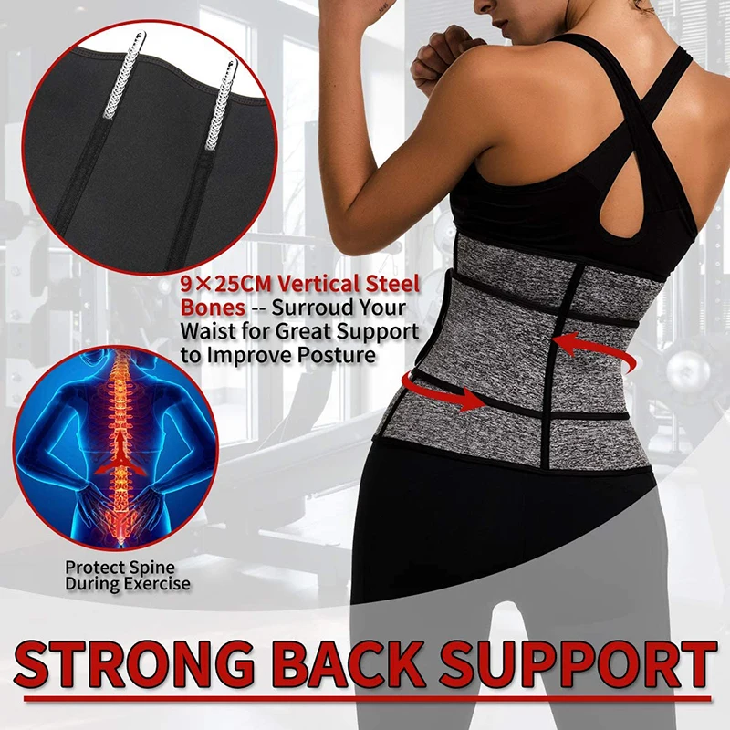 Neoprene Sauna Waist Trainer Corset Sweat Belt for Women Weight Loss Compression Trimmer Workout Fitness