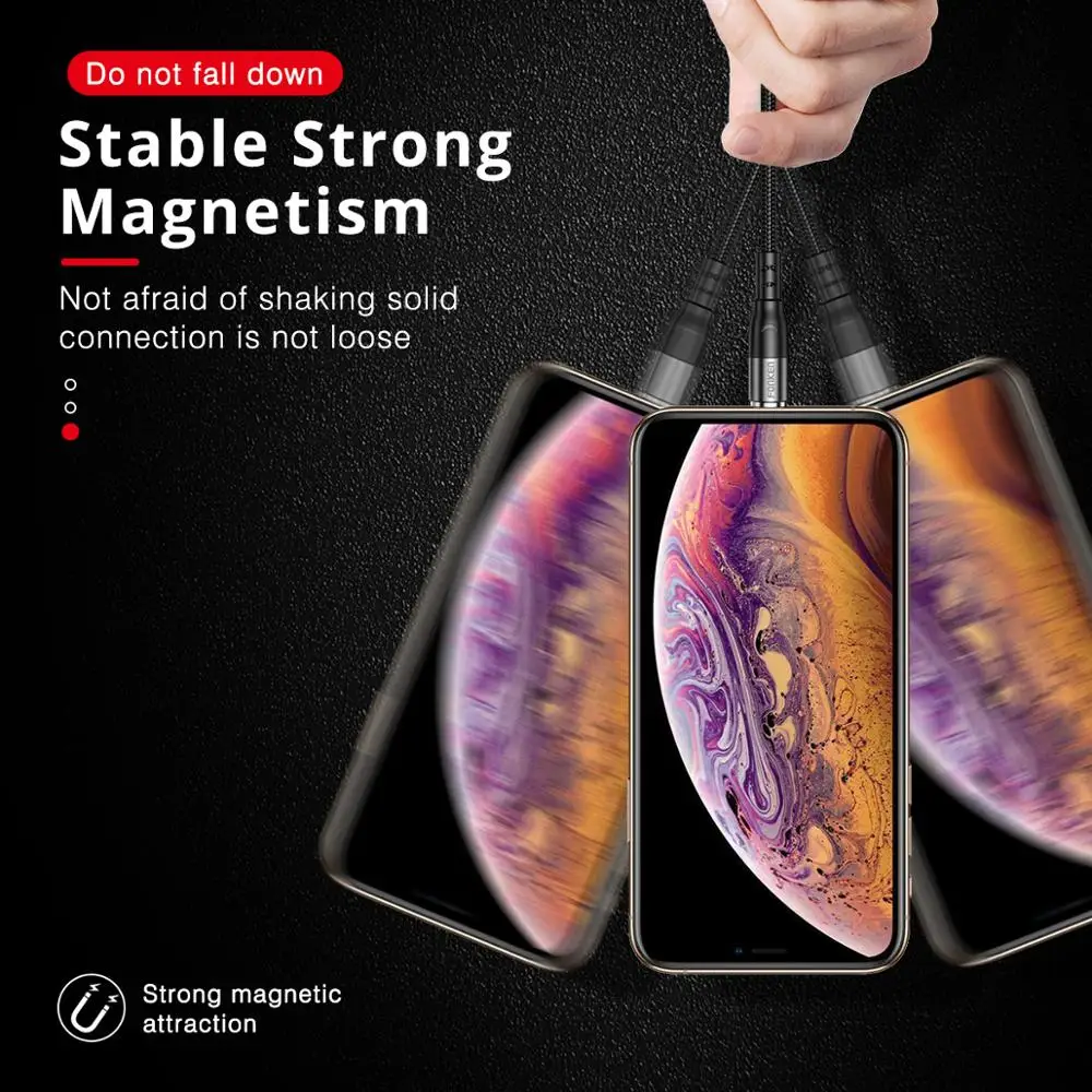 統合されたマイクロUSB磁気ケーブルタイプC,Samsung,Huawei,Xiaomi,redmi,Android用の急速充電ケーブル