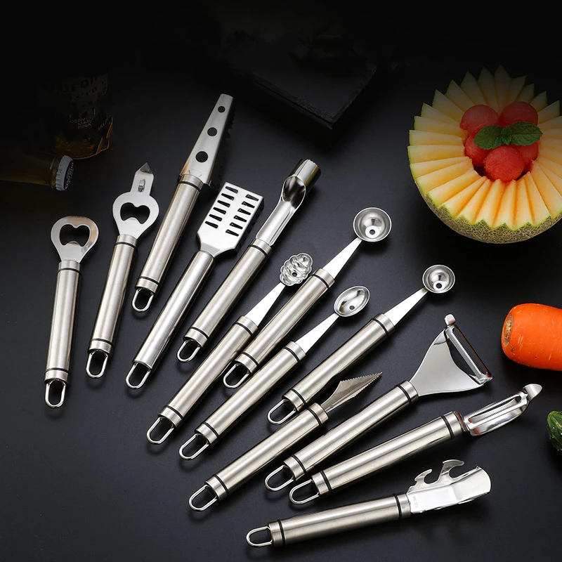 Stainless Steel Fruit Vegetable Tool Potato Peeler Apple Corer Cutter Melon Scoop Fish Scale Scraper Home Kitchen Accessories