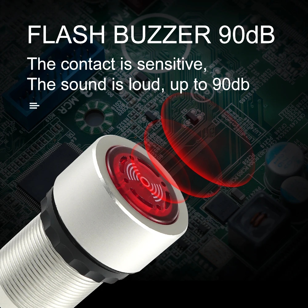 30mm Waterproof Buzzer 12V 220V Flash Alarm Signal Light for Electrical Control Panel HVAC DIY Projects Boat Red Explosion Proof