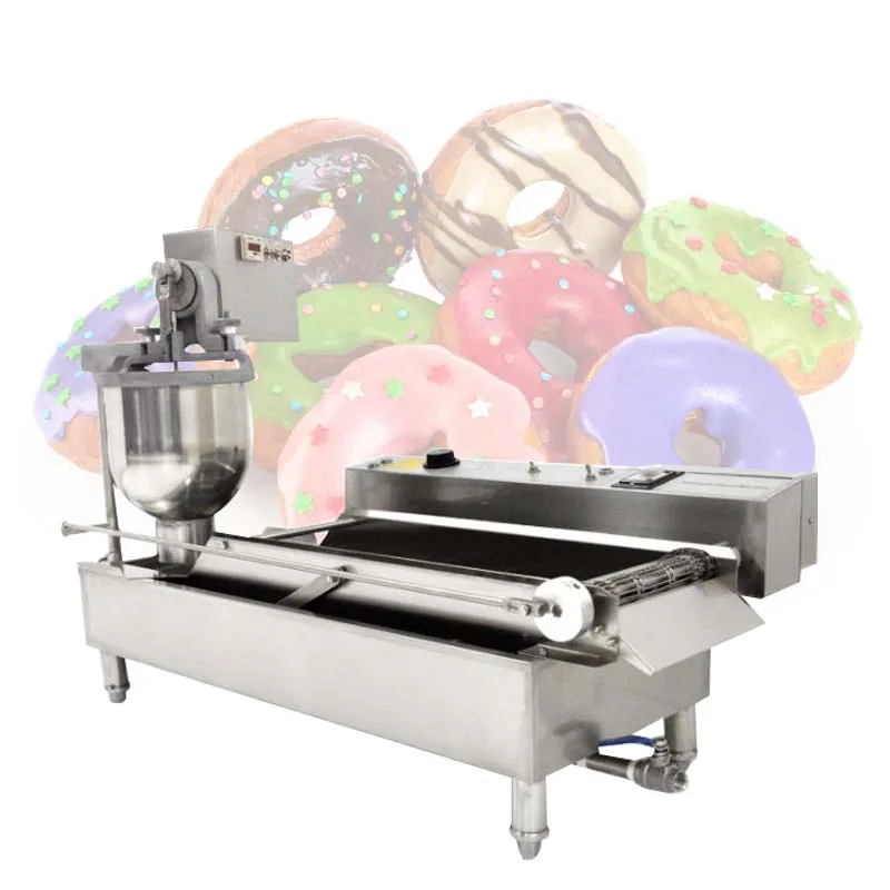 Automatic Donut Fryer Machine Electric Cake Donut Maker Commercial Double Row Donut Machine